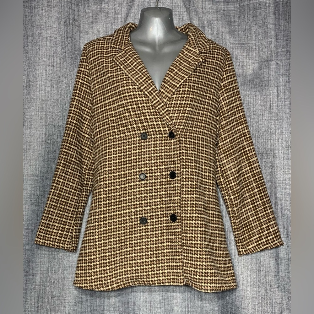 SHEIN Plaid Double Breasted Blazer Size 8/10 (L)